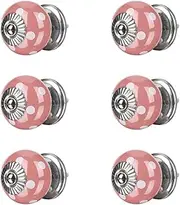 Ceramic Knob,Cabinet,Furniture Pull Handles,Door Pull,Drawer Pull Handle,6pcs Ceramic Knobs Drawer Knob Round Pull Handle Home Door Cabinet Cupboard Wardrobe Dresser Replacement Pink