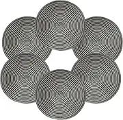 Karlesi Round Braided Placemats Set of 6 Washable Round Placemats for Kitchen Dining Table 15 inch Woven Fabric Table Mats(Dark Grey)