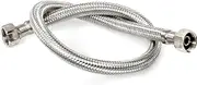 DOJA Industrial Flex Hose Pack of 2 | Female Thread 1/2 Inch Female Thread 3/8 Inch | 20 cm Length | Stainless Steel Reinforced Hose for Tap, Washbasin, Tap | Flex Hose Fitting | Connection Hose