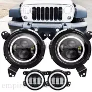 For Jeep Wrangler JL JLU 18-21 Combo 7" Inch LED Headlight+Bracket Fog Light Kit (for: Jeep)