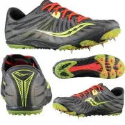 SAUCONY Carrera XC Spike Men's Lightweight RUNNING Sneakers Black/Red/Citrus BN