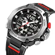 SKMEI Men Digital Watch Outdoor Sports Fashion Wristwatch Minute Repeater Luminous Stopwatch Alarm Clock TPU Watch