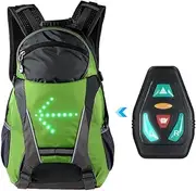 18L Cycling ycle Bike Backpack Turn Signal Light Reflective Bag Pack Safe Night Riding Running Camping Green One Size