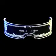 [Generic] Futuristic Cosplay Glasses | 12 Modes Luminous Glasses | Futuristic Light up Glasses Sci-Fi Style Visor Glasses for Halloween Cosplay Parties Bar