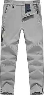 [Rdruko] Men's Snow Pants Waterproof Insulated Winter Hiking Pants Snowboard Fleece Lined Softshell Ski Pants
