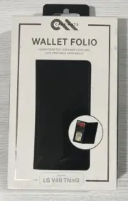 Case-Mate Wallet Folio Case for LG V40 ThinQ - Black, Genuine Leather