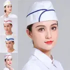 Breathable Boat Hat Polyester Cotton Flat Top Hat Fashion Chef's Caps Catering
