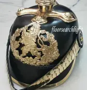 4" German Prussian Leather Helmet Handmade Brass Nautical WWI best gift father