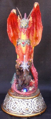 Red Medieval Dragon LED Light w/ Crystal