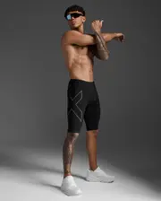 Light Speed Compression Shorts, 2XU, XXL, Black/ Black Reflective, Male
