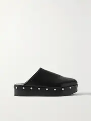 [Co] Co - Studded Platform Leather Clogs - Black - IT35 IT 35 Black