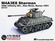 Dragon 1/72 US Military Infantry Division M4A3E8 Sherman Tank 1951 Model Toys