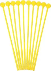 Yardwe 10pcs Drum Mallets Lightweight Plastic Percussion Instrument Sticks Smooth Grip for Suitable for Marimba Tongue Drum More