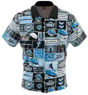 Cronulla Sharks NRL Mens 'Fanatic' Pop Art Shirt Sizes S-5XL BNWT