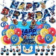 Sonic the Hedgehog Birthday Party Supplies Balloons Banner Cake Toppers Sets