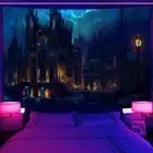 Gothic City Large Wall Art Poster Blacklight Tapestry UV Reactive Wall Hanging