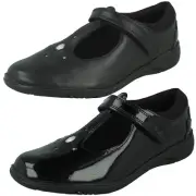 Clarks Girls Gem And Stars T-Bar School Shoes Relda gem