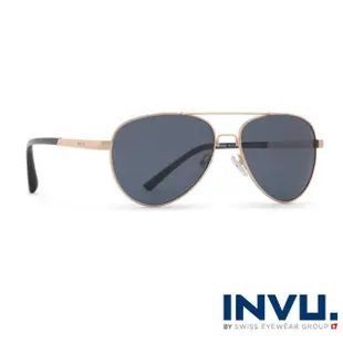 【INVU瑞士】來自瑞士飛行款造型水銀偏光太陽眼鏡(金-V1804D)