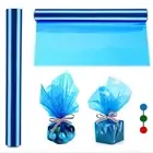 16 Inch x 100Ft Blue Cellophane Wrap Roll for Gift Baskets DIY Crafts Arts Decor