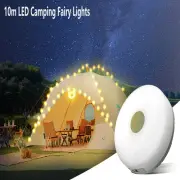 10M Solar RGB LED Camping String Lights Stowable Retractable Fairy Light
