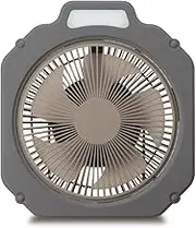 Doshisha WindGEAR Fan, For Outdoor Use, 7.9 inches (20 cm), LED Light, Waterproof Function, IPX4, Supports 2 Power Sources, Rechargeable, USB Powered, 4 Levels of Air Flow, Storage Bag Included, Black
