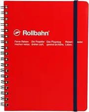Delfonics Rollbahn Grid Spiral Bound Notebook, Large, Red