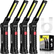 4 Pack Flashlights LED Work Light USB C Rechargeable Work Light Magnetic