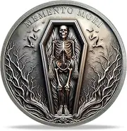RYUKENLM Menento Mori Coins Stoic Reminder Token Skull Challenge Coin EDC Coins for Daily Inspirational Stoicism Gifts