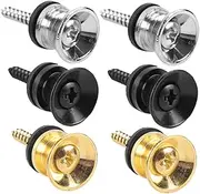 UPKOCH 6Pcs Guitar Strap Locks Metal End Pin Lock for Electric Classical Guitar Bass Durable Design Easy to Install Replacement for Old Broken Strap Buttons