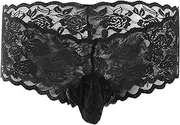 [JEShifangjiusu] Men's Sexy Boxer Briefs Soft Sheer Mesh Low Rise Pouch Underwear Lace See Through Panties Lingerie