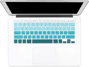 Batianda New Ombre Color Keyboard Cover Protector Silicone Skin for 2008-2015 MacBook Air 13" MacBook Pro 13" 15" 17" (with or w/Out Retina Display) - White to Green