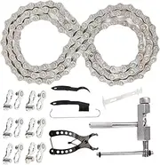 Bicycles Chain | Road Bike Chain Kit | Heavy Duty Link Security Tool Replacement Cycling Accessories for Dirt Cruiser School Adult Patio Motorcycle Beach