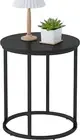 Yusong Round End Table, 20" Accent Small Side Table Nightstand 20", Black