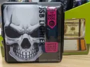 Smokezilla Cigarette Case W/Built In USB Rechargeable Coil Lighter Skull