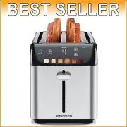 High-Efficiency Digital Toaster: 4 Slice with Extra-Wide Slots & Easy Cleanup