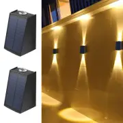 2-LED Solar Wall Light Outdoor Waterproof Up Down Garden Fence Balcony Lamp