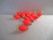 12 1.5" FISHING BOBBERS Small Oval Floats Weighted Foam Snap on Float Choice