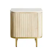 Deva Bedside with Marble Top Natural