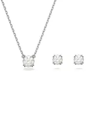 Swarovski Stilla Stud Earrings & Necklace Set in Silver at Nordstrom One Size