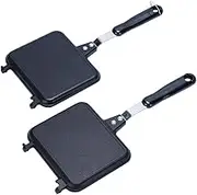 Double-Sided Sandwich Frying Pan Pancake Maker Snack Pan Grill Toast Maker Kitchen Accessory Non-Stick Easy to Use Ergonomic Handle for Home Cooking