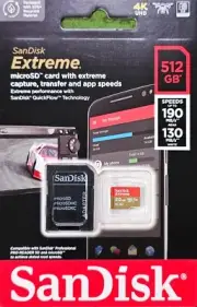 SanDisk Extreme 512GB microSDXC Memory Card (up to 190 MB/s read) Brand New