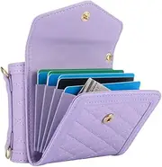 Crossbody Lanyard Leather Case for Samsung Galaxy Z Flip 6 5 4 3 Flip6 Flip5 Wallet Card Slot Holder Phone Bags Cover,Purple,for Samsung Z Flip6