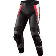 STR 2.0 Black White Red Leather Motorcycle Pants