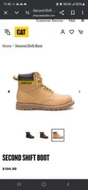 Caterpillar Men Second Shift Steel Toe Work Boot Leather, 10.5M