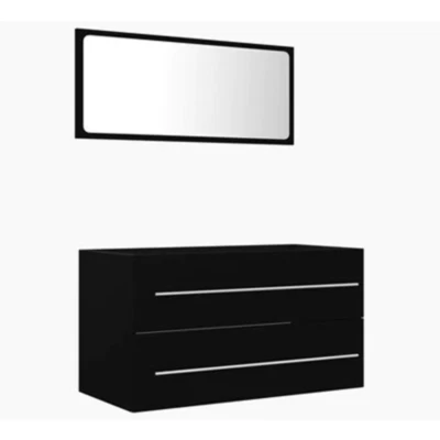 2 Piece Bathroom Furniture Set 80Cm Chipboard