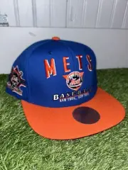 MITCHELL&NESS MENS NEW YORK METS SNAPBACK HAT NEW OSFM 25TH ANNIVERSARY