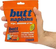 Butt Napkins - Water-Based Flushable Wipes, Individually Wrapped (Industrial, 5 Count (Pack of 1))