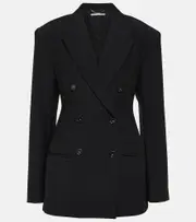[Stella McCartney] Stella McCartney Double-breasted wool blazer AU 6 black