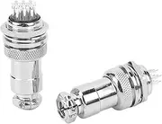 Fafeicy Aviation Plug Connector 2Pcs Aviation Plug Socket, Power Connector 10 Pin Socket Zinc Alloy Cover Copper Silver Plated Metal Wire 20mm
