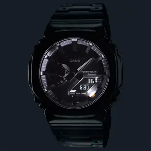 CASIO 卡西歐 G-SHOCK 八角農家橡樹 全金屬版 太陽能藍芽連線雙顯手錶-銀 GM-B2100D-1A